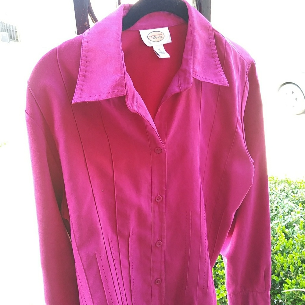 Talbots/Tailored ..mole skin faux suede blouse